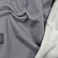 Jacquard Sweatstoff Drizzle K�stchenmuster, wei� grau