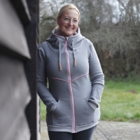 Jacquard Sweatstoff Drizzle K�stchenmuster, wei� grau