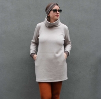 RESTST�CK 155 cm Strickstoff uni, taupe