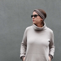 RESTST�CK 155 cm Strickstoff uni, taupe