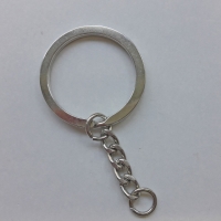 Schl�sselring mit Kette 30mm, silber