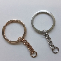 Schl�sselring mit Kette 30mm, silber