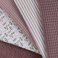Jersey Stoff Streifen, altrosa cremewei�