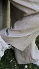 Leinenstoff gewaschen uni, beige