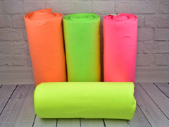 B�ndchenstoff Meterware Glattstrick meliert, neonorange