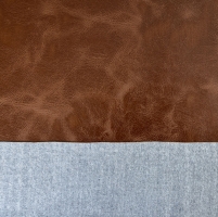 Lederimitat Vintage Look mit Geweber�cken, braun
