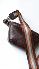 Lederimitat Vintage Look mit Geweber�cken, dunkelbraun