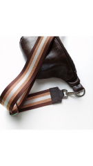 Lederimitat Vintage Look mit Geweber�cken, dunkelbraun