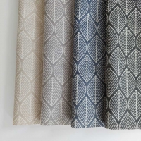 Dekostoff Bl�tter Jacquard Doubleface, cremewei� schwarz