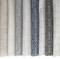 Dekostoff Bl�tter Jacquard Doubleface, cremewei� schwarz