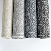 Dekostoff Bl�tter Jacquard Doubleface, cremewei� schwarz