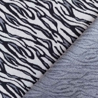 RESTST�CK 92 cm Jerseystoff Jacquard Strickjersey Animal Print, grau schwarz