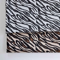 RESTST�CK 92 cm Jerseystoff Jacquard Strickjersey Animal Print, grau schwarz