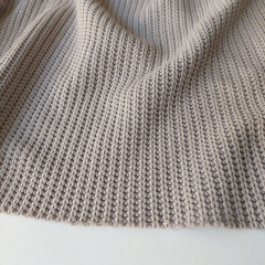 Strickstoff Baumwolle Halbpatent gerippt, helltaupe