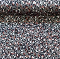 Viskose Jerseystoff Leoparden Muster,rostbraun dunkeltaupe