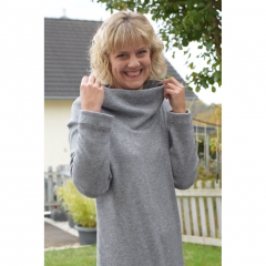 Strickstoff Glattstrick Viskose weich meliert, grau