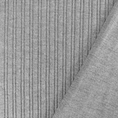 Strickstoff Rippen l�ngs Meterware, grau meliert