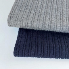 Strickstoff Rippen l�ngs Meterware, grau meliert