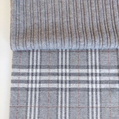 Strickstoff Rippen l�ngs Meterware, grau meliert