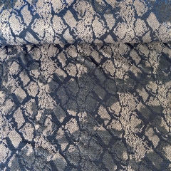 RESTST�CK 123 cm Jerseystoff Schlangenmuster Animal Print Glitzerpunkte, blau taupe grau