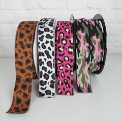 Gummiband Leopardenmuster, 4 cm braun weissgrau