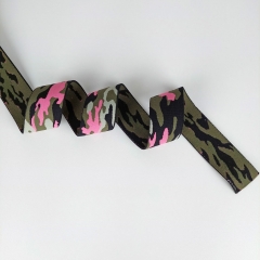 Gummiband Camouflage Army Print 4 cm, pink schwarz khakigr�n