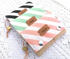 Dekostoff diagonale Streifen, apricot wei�