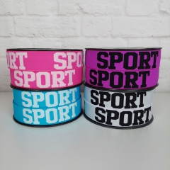 Gummiband Sport 32 mm breit, wei� t�rkis