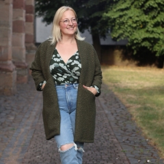 Boucle Stoff Schafsl�ckchen uni, army gr�n