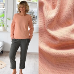 Strickstoff Baumwolle Glattstrick uni, Pfirsich (Peach Pink)