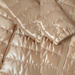 Steppstoff Streifen wattiert matt gl�nzend, beige