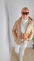 Steppstoff Streifen wattiert matt gl�nzend, beige