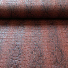 Lederimitat Krokopr�gung Schlangendruck, terracotta braun schwarz