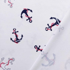 Sweatstoff French Terry Anker, dunkelblau rot wei�
