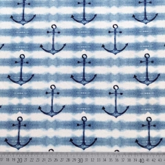 Sweatstoff French Terry Anker Streifen, jeansblau wei�