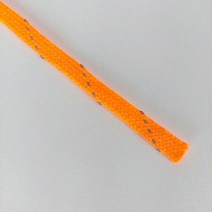 Reflektorkordel flach geflochten 9 mm breit, neonorange
