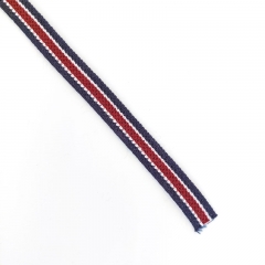 Webband Streifenband Hoodiekordel Streifen 10 mm, dunkelblau wei� weinrot