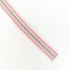 Flaches Kordelband Hoodiekordel Streifen 10 mm, altrosa wei� grau