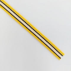 Flaches Kordelband Hoodiekordel Streifen 10 mm, gelb schwarz wei�