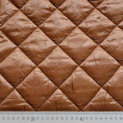 RESTST�CK 50 cm Steppstoff Rauten wattiert matt gl�nzend, Havanna Braun