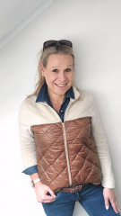 RESTST�CK 50 cm Steppstoff Rauten wattiert matt gl�nzend, Havanna Braun