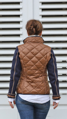 RESTST�CK 50 cm Steppstoff Rauten wattiert matt gl�nzend, Havanna Braun