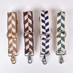 Taschengurt Taschenriemen Trapez schr�ge Blockstreifen, jadegr�n hellbeige