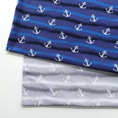 Sweatstoff French Terry Anker Streifen Wellen, wei� grau