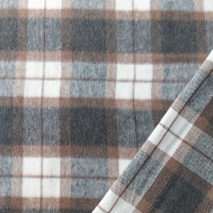 Wollstoff Karomuster Holzf�ller Style Webware, braun dunkelgrau