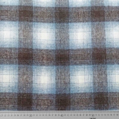 Wollstoff Karomuster Holzf�ller Style Webware, jeansblau dunkelbraun