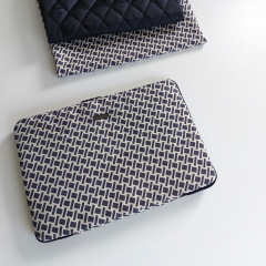 Wildlederimitat Quadrate Rechtecke grafisch Fake Suede, blaugrau cremewei�