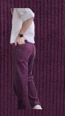 Breitcord Stoff uni, oxblood (Ochsenblut)
