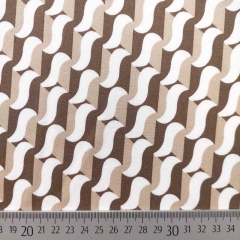 Viskose Twillstoff grafisches Retromuster, braun beige cremewei�