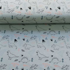 Jerseystoff Dinos, mattes altmint